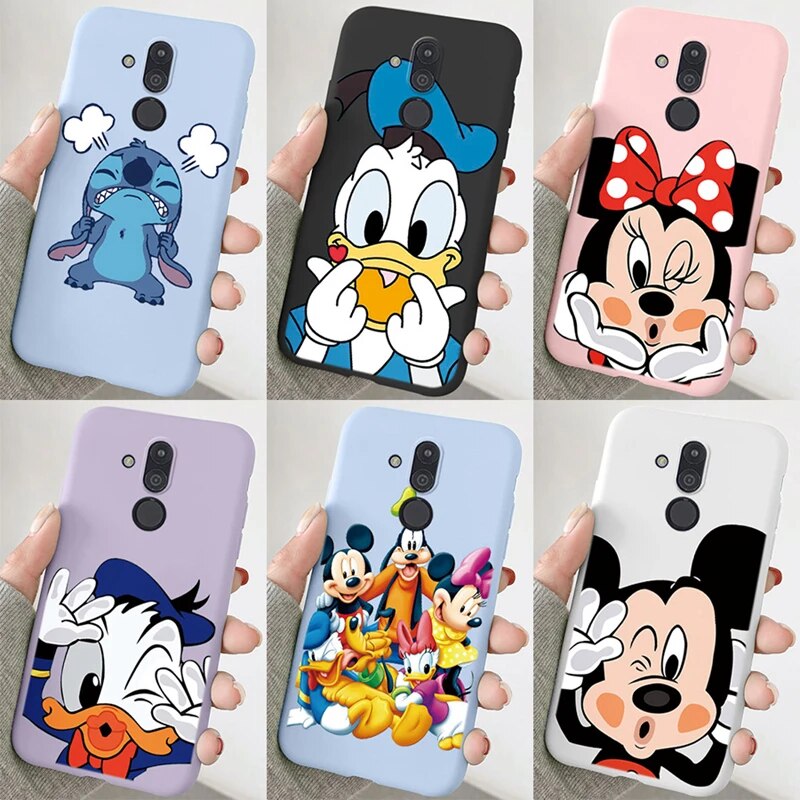 Fashions High Quality for Huawei Mate 20 Lite Phone Case Mickey Minnie Mouse Daisy Donald Duck Stitch Cute Funny Cartoon Silicone Soft TPU Back Cover.