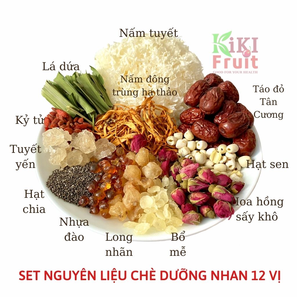 Combo 2 Set Chè Ngon, Chè Khúc Bạch Chè Dưỡng Nhan - KiKi Fruit