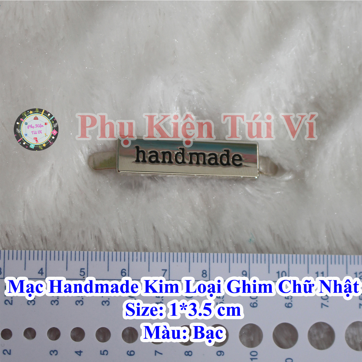 Mạc handmade kim loại ghim chữ nhật (20k/1cái)