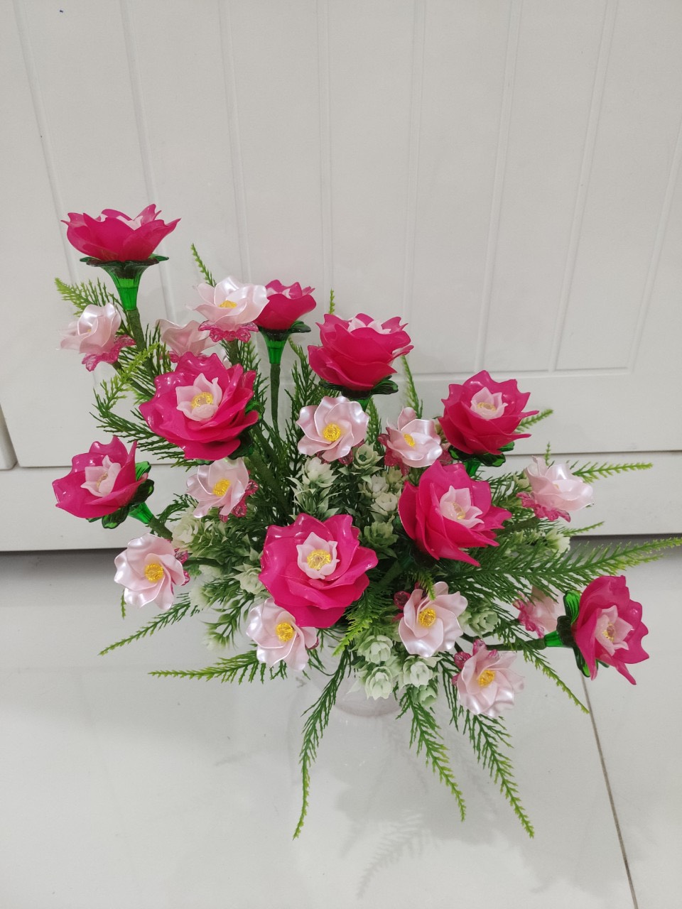 Chậu hoa pha lê để bàn cao 35cm