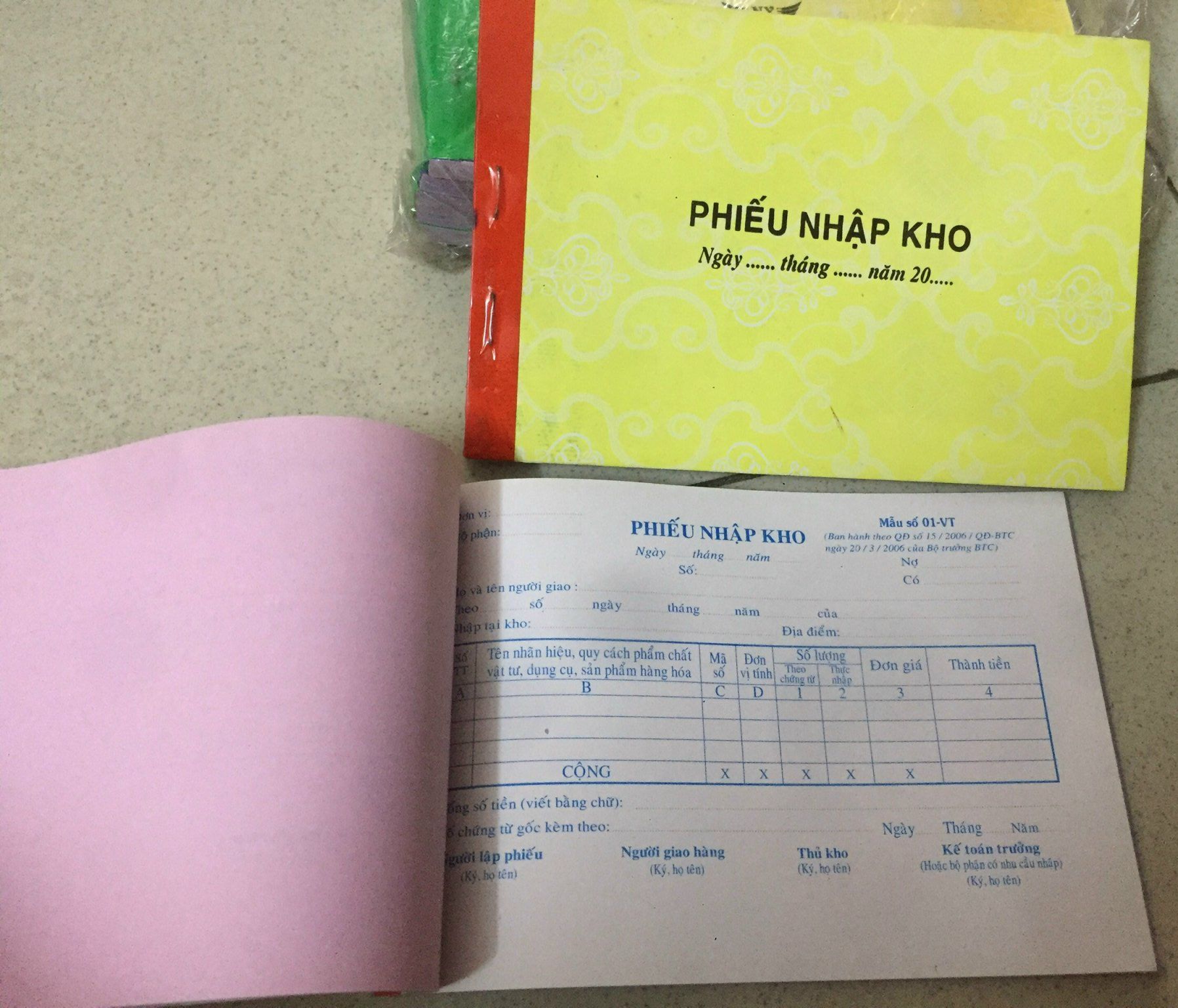Phiếu nhập kho 2 liên, 3 liên  - 13x18.5cm