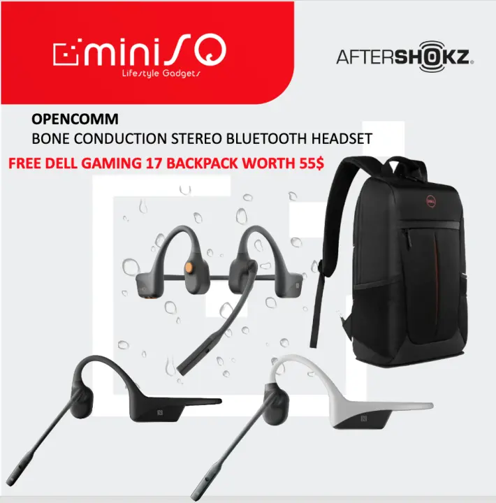 aftershokz opencomm wireless stereo bone conduction bluetooth headset
