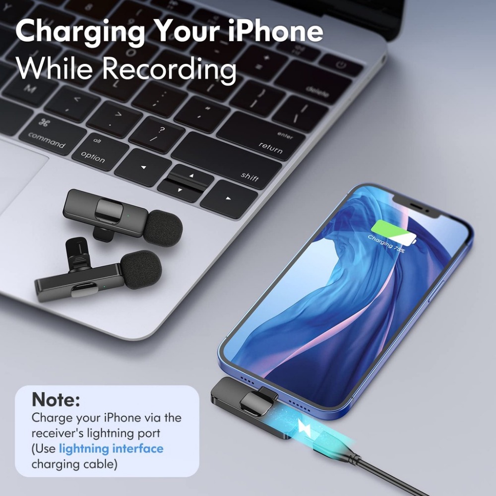 🎙️COD+original+Ready Stock 🎙️K9 Wireless Microphone mic 2.4GHz for iPhone & Type-C with Clip Professional Mic Live Broadcast Mobile