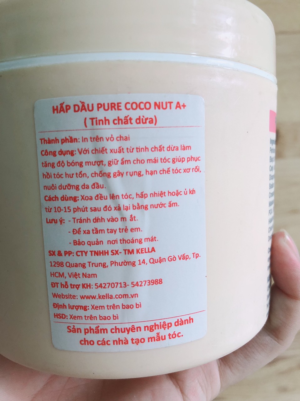 Hấp dầu dừa Kella A+ hồng Pure Coconut 500ml