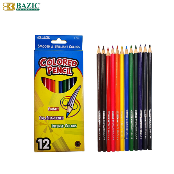 12 Metallic Colored Pencils  Bazic Products Bazic Products