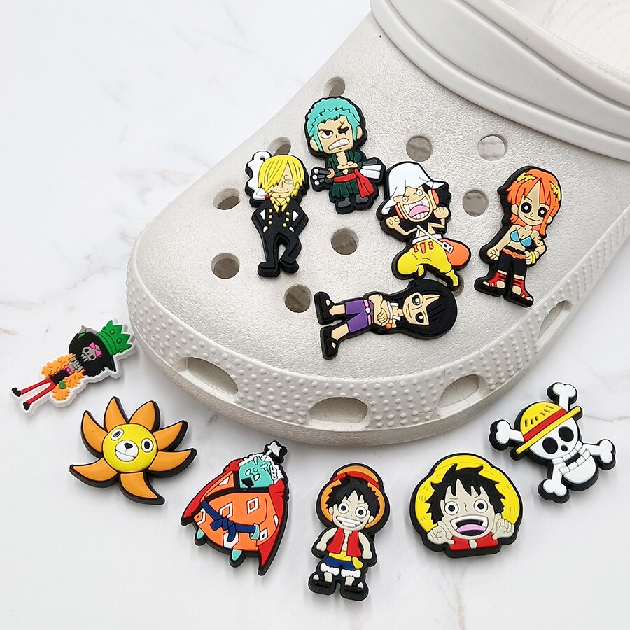 Jibitz One Piece Shoe Charms Anime Croccs Jibbits Charm Zoro Luffy Jibits  Crocks for Men Shoes Accessories Decoration