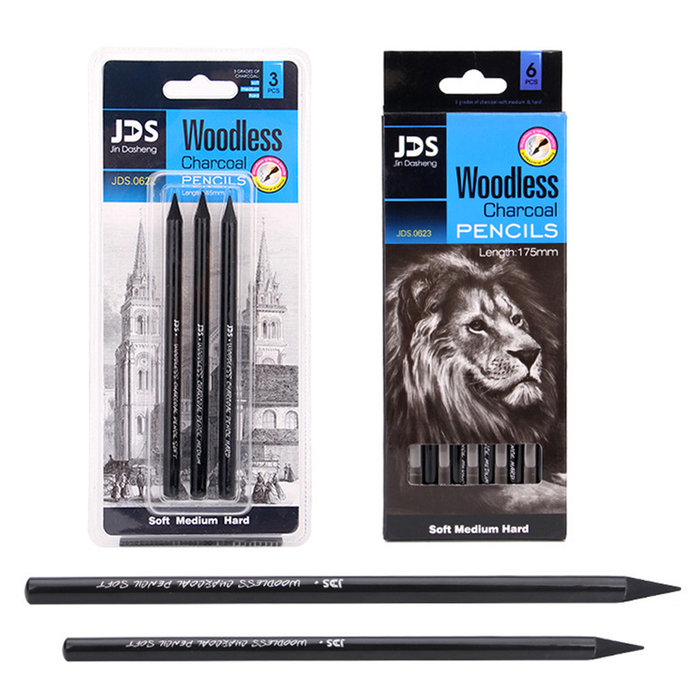 3/6Pcs%20Professional%20Pure%20Carbon%20Sketch%20Pens%20Hard/Medium/Soft%20Woodless%20Charcoal%20Pencil%20Set%20Drawing%20Tool%20Art%20Painting%20Supplies%20-%20Image%202