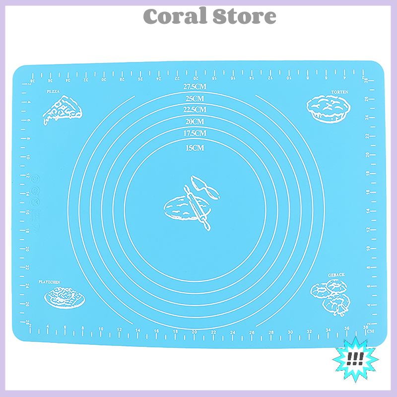 【Coral】💖【HOT SALE】🎈🎈 Silicone Mat Kneading Dough Mat Cookie Cake Sheet Baking Mat Tools Non-stick Rolling Large Dough Pads Tools Sheet Accessories