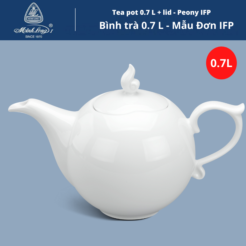[HCM]Bình trà 0.7 L - Mẫu Đơn IFP - Trắng Ngà