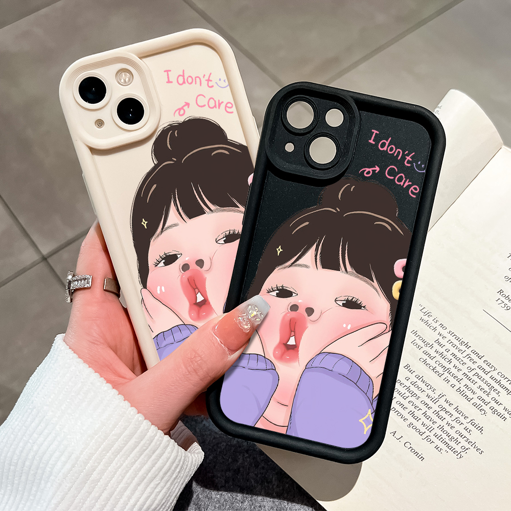 Hontinga for OPPO A3x 4G 5G A3 Pro Back Cover Cute Girl Pattern Ladder Soft Camera Protection Rubber Phone Case. 