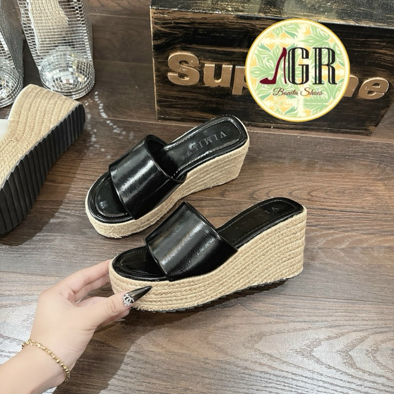 Dép xuồng Cối Bản Da mềm si mỡ cao 9 cm