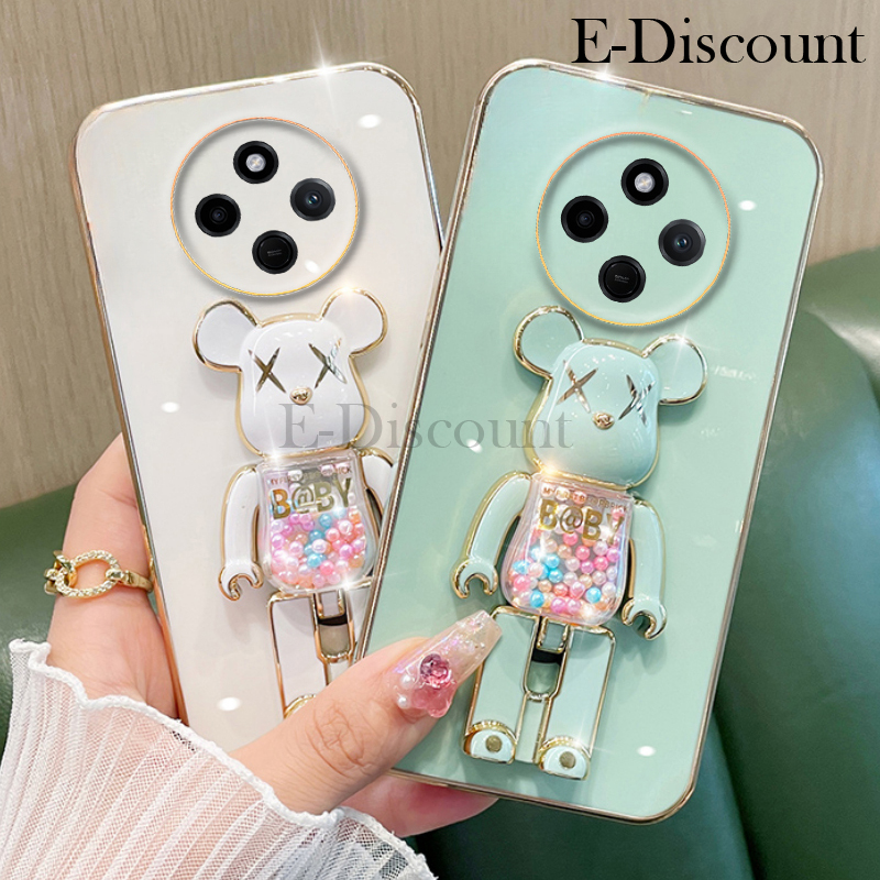 New Phone case Xiaomi Poco C75 Back cover Soft Electroplated Quicksand Hourglass Pellet KWAS Bear silicone shockproof Protector Smooth For Xiaomi Poco C75 case.