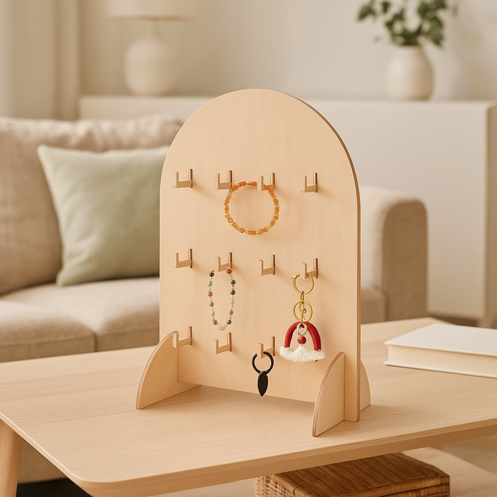 Durable Wooden Earring Display Rack Arch Detachable Necklace Display ...