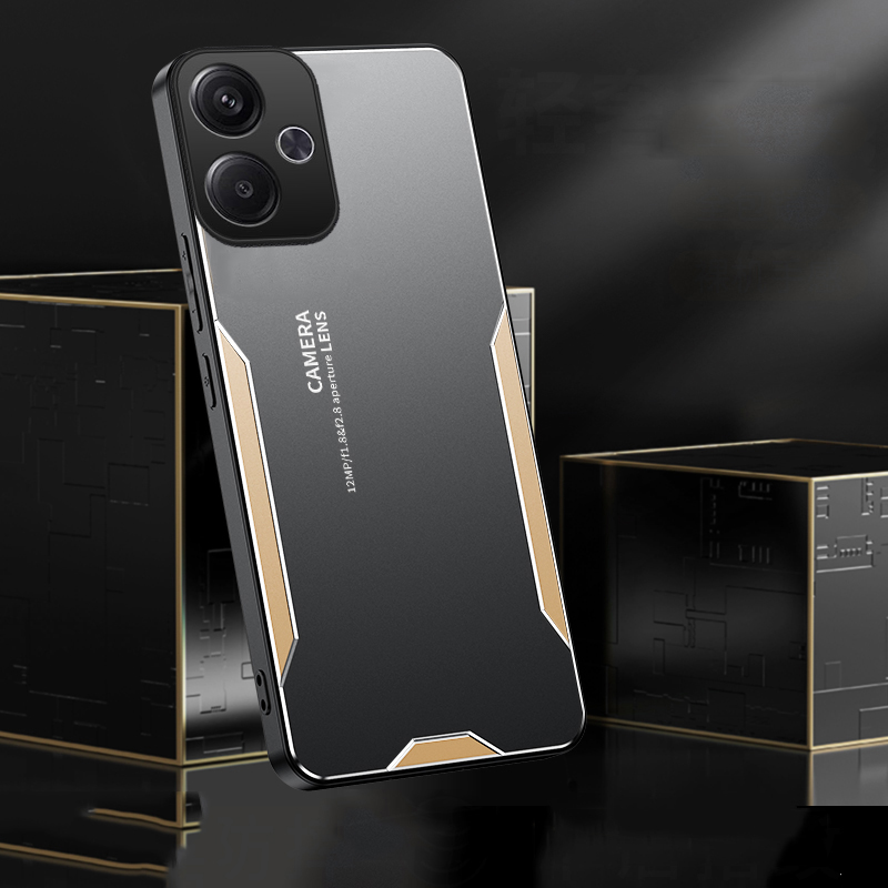 For Xiaomi Poco M6 Case Alunum Metal Matte Cover Soft Silicone Frame Camera Protection For Xiaomi Poco M6 4G Back Cover Phone Cases