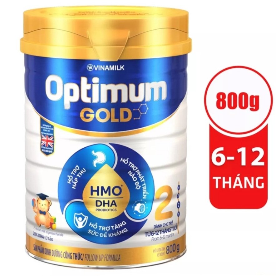 Sữa Bột Vinamilk Optimum Gold 2 Lon 800g cho bé 6-12 tháng tuổi - Optimum