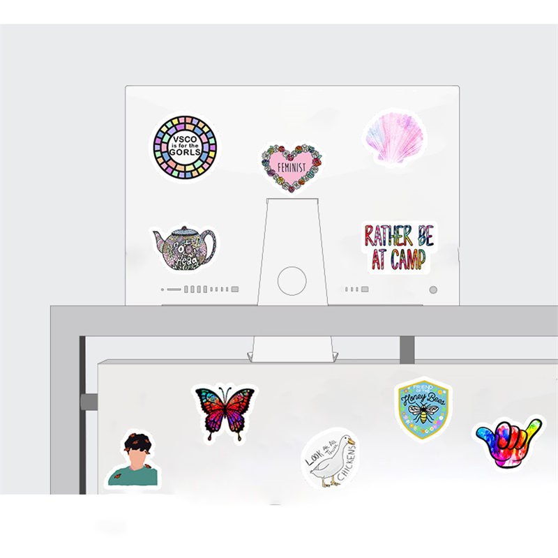 【New arrival】50Pcs/pack VSCO Vinyl Stickers Girl Essential Stuff for Water Bottles Stickers Suitable for Laptop Photo Luggage Trendy Stickers. 
