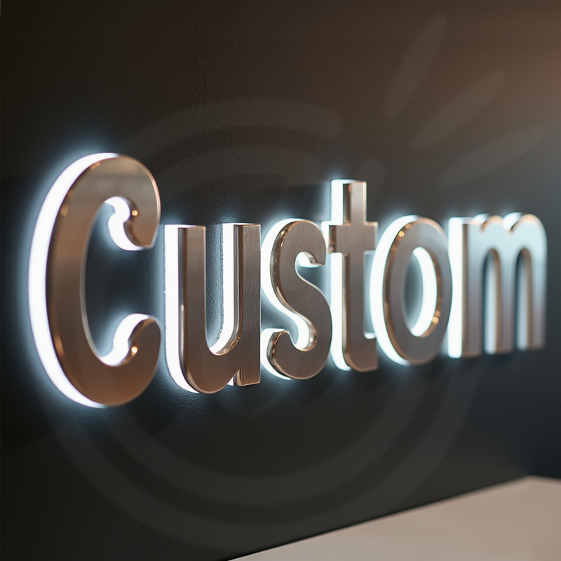 Custom 3D LED Backlit Illuminated Metal Letters Sign Up For Outdoor Business Storefront Waterproof Advertising Signage. 