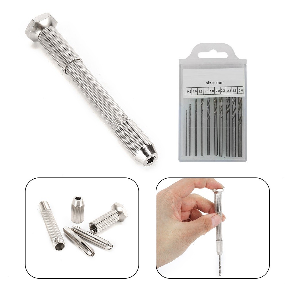 HOMETOOL Mini Hand Drill with Keyless Chuck for Model Building and Craftsmanship