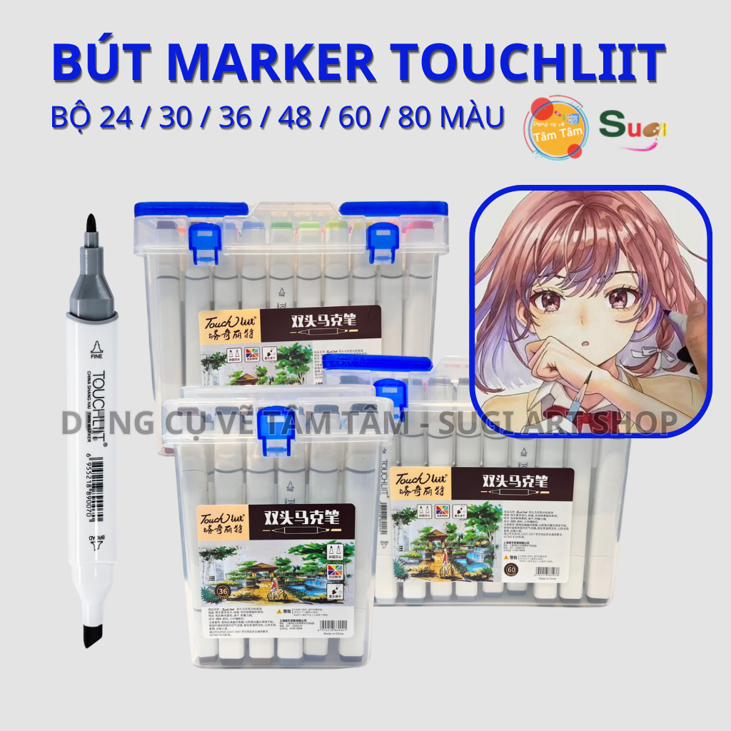 Bộ Marker TOUCHLIIT 24 / 30 / 36 / 48 / 60 / 80 màu