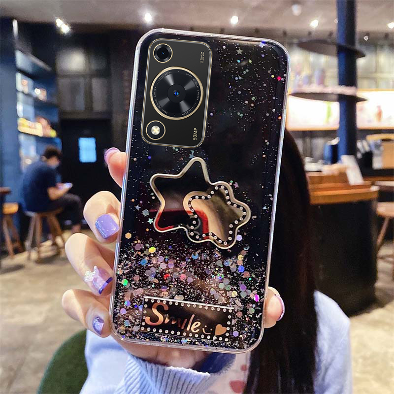 Phone Cases For Huawei Nova Y72 Back Case Shining Star Moon Soft Silicone Transparent Pentagram Mirror Fall Proof Girl For Huawei Nova Y72 Phone Casing. 
