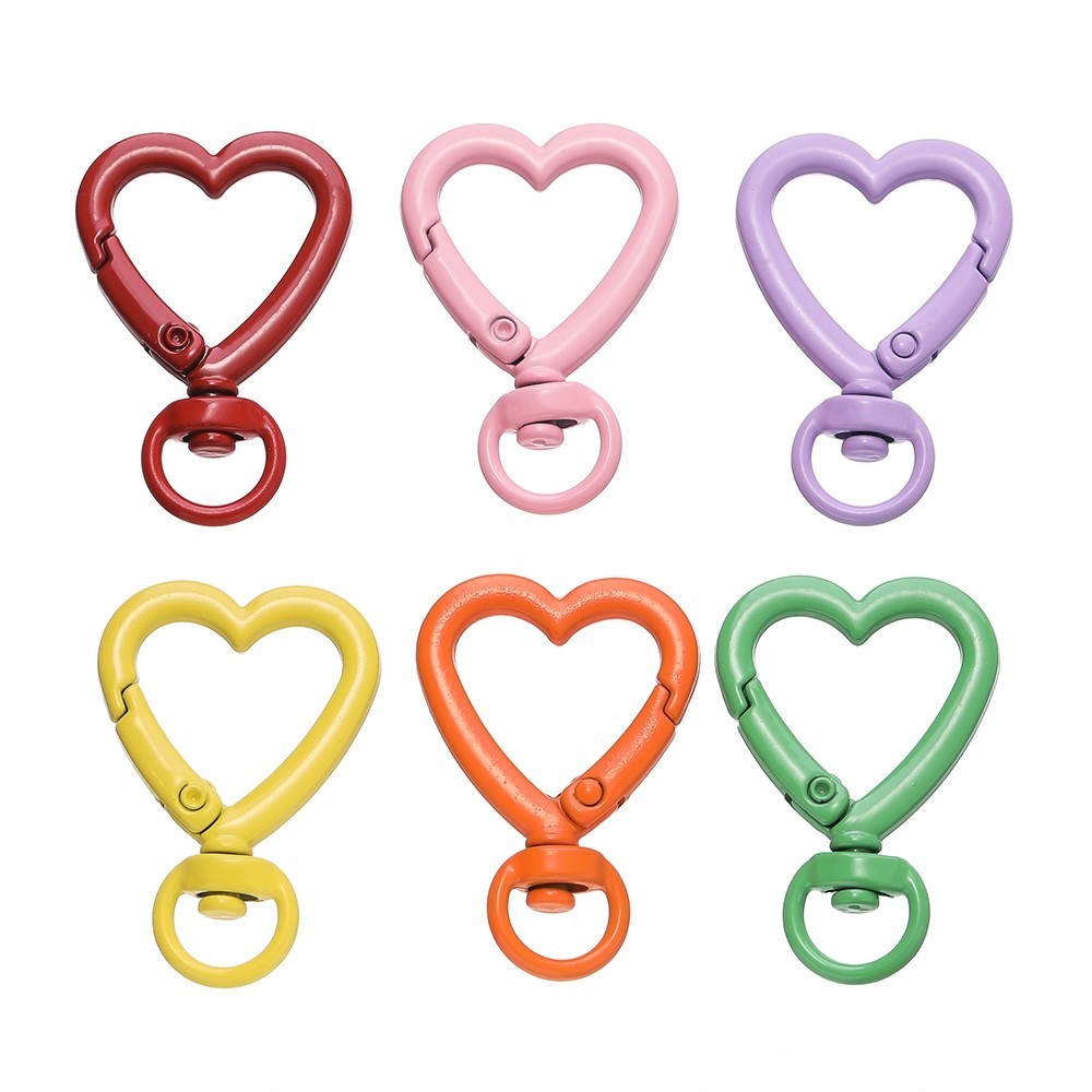 St.kunkka 26x38.5mm 2Pcs Love Keychain Metal Colored Love Chain For DIY Pendant Keyring Souvenir Gifts. 