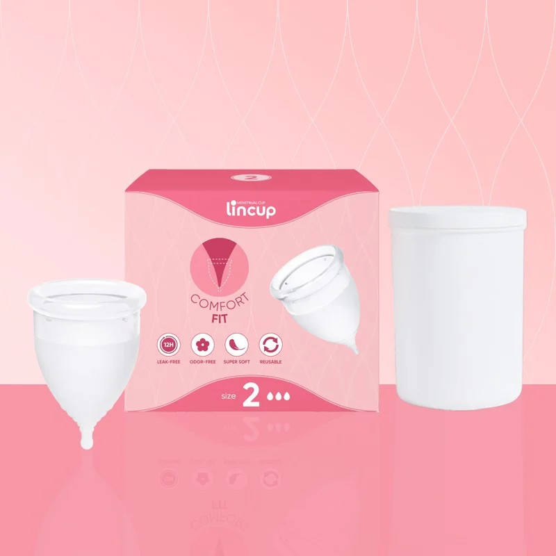 Cốc nguyệt san Chính hãng Lincup đủ size 100% silicone y tế Platinum LSR kháng khuẩn, tiêu chuẩn FDA + Tặng Túi vải lụa, cốc tiệt trùng