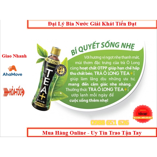 Thùng 24 chai Trà ô long tết tea+plus 455ml