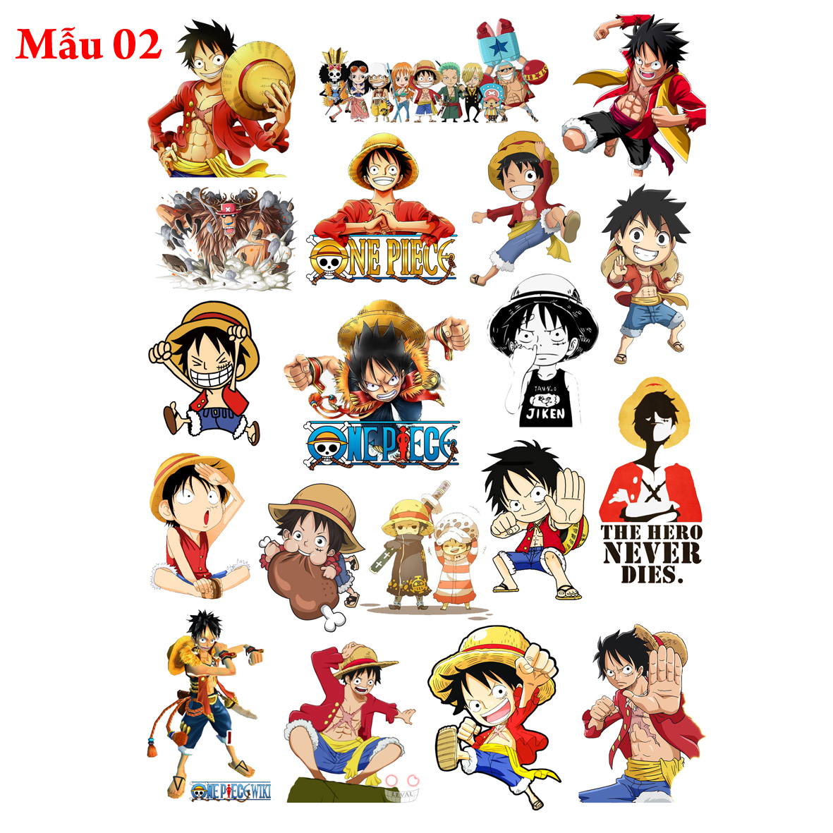 Sticker/ Hình dán anime One Piece (mẫu như shop đăng)