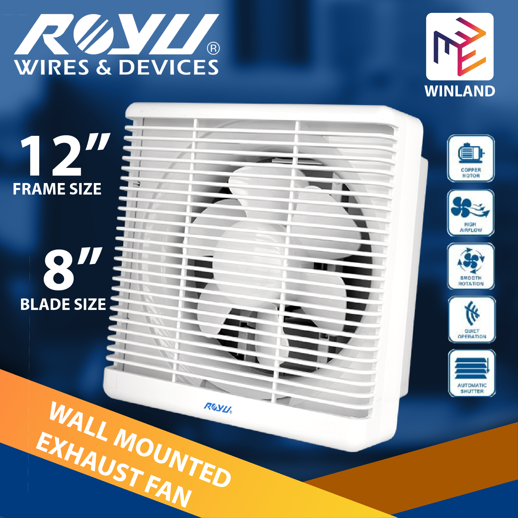 Royu Wall Mounted Exhaust Fan for Room 