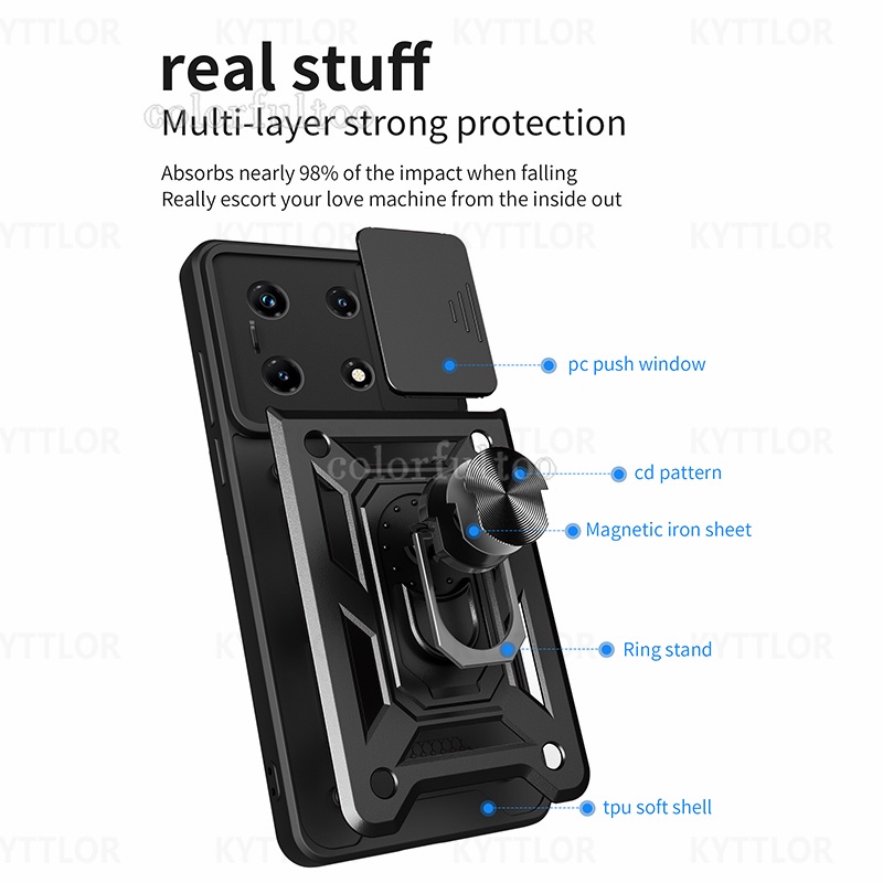 Case for Infinix Note30 VIP Infinix Note30 5G Infinix Note30Pro 4G Infinix Note30 4G Infinix Note12Pro 4G Infinix Note12 4G 2023 Infinix Note12 G96 Infinix Note11Pro Push Slide Pull Camera Lens Protection Phone Case Armor