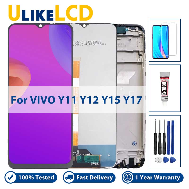 100% tested for vivo y11 2019 / y12 / y15 / y17 6.35' screen lcd high quality display touch screen digitizer replacement +free repair tools