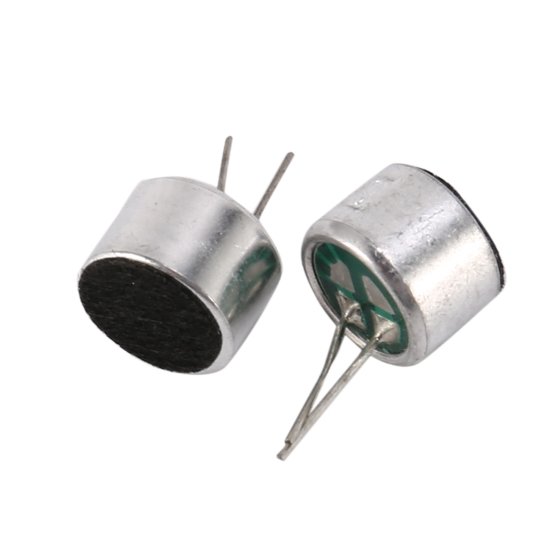 10 Pcs 2 Pin Mini MIC Capsule Electret Condenser Microphone Silver Tone Black