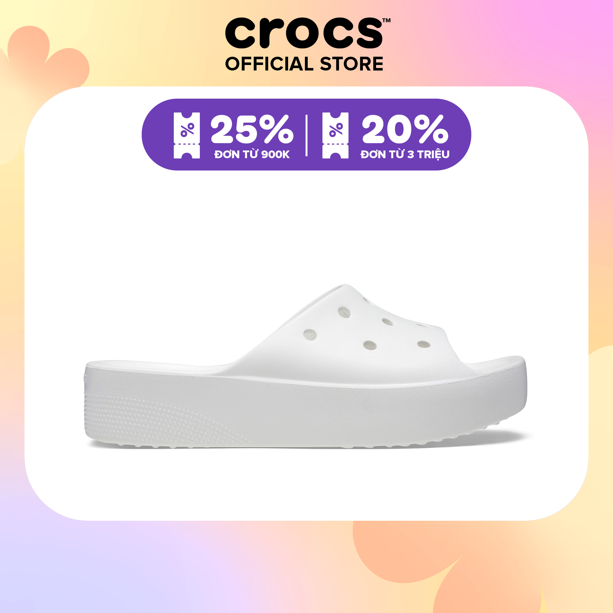Dép quai ngang Nữ Crocs Classic Platform - 208180-100