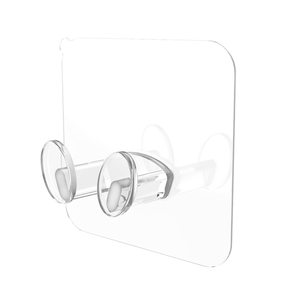 10Pcs Clear Strong Plug Hooks Adhesive, Multi Purpose Transparent Plastic Pasting Hook, Ues for Kitchen,Bathroom,Office