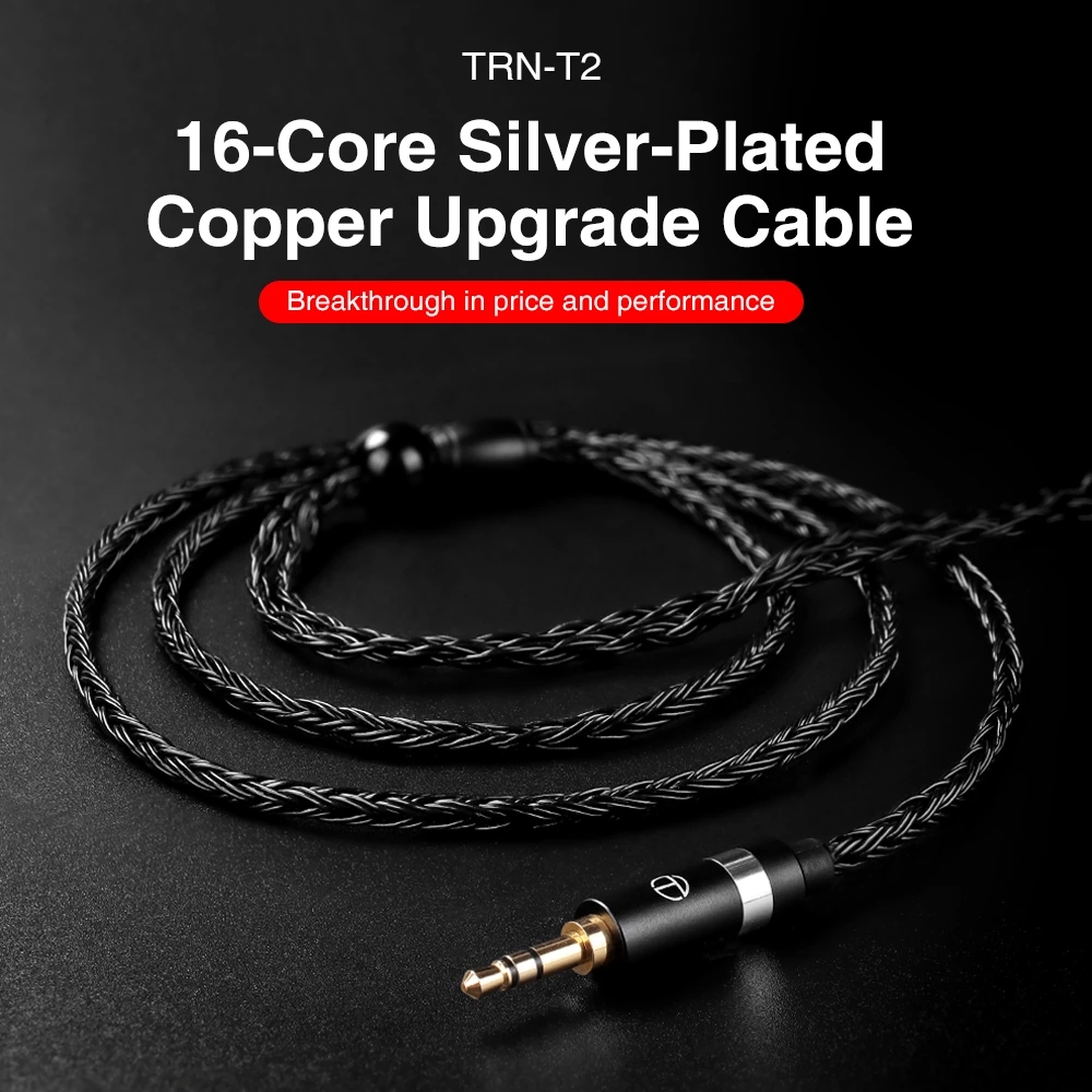 Trn t2 s 16 core silver plated hifi upgrade cable 3.5mm plug qdc connector - ảnh sản phẩm 4
