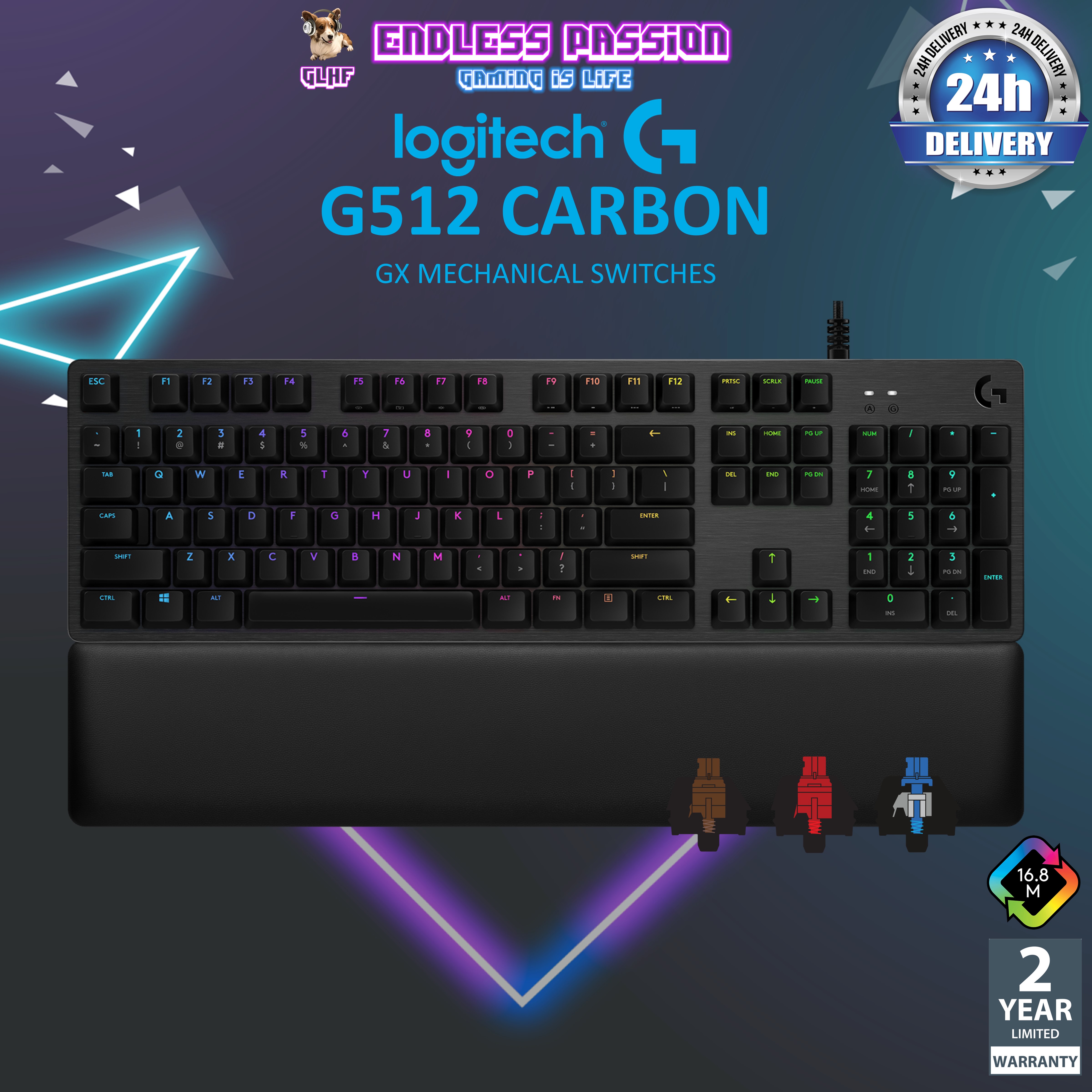 Logitech G512 Carbon RGB Mechanical Gaming Keyboard Lazada Singapore
