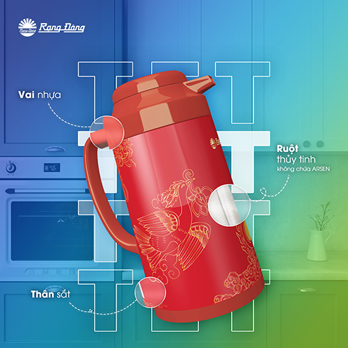 Phích nước Giữ Nhiệt pha trà pha cafe 1 Lít Rạng Đông RD 1040 TS