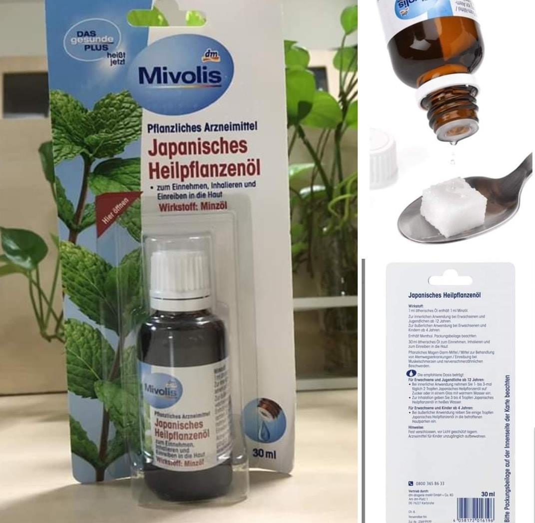 Tinh dầu bạc hà thảo dược DAS gesunde PLUS 30ml -Hàng nhập Đức