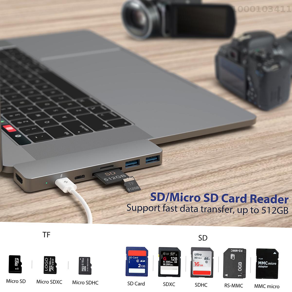 dodocool USB-C Hub Aluminum Alloy 7-in-1 Multiport Hub