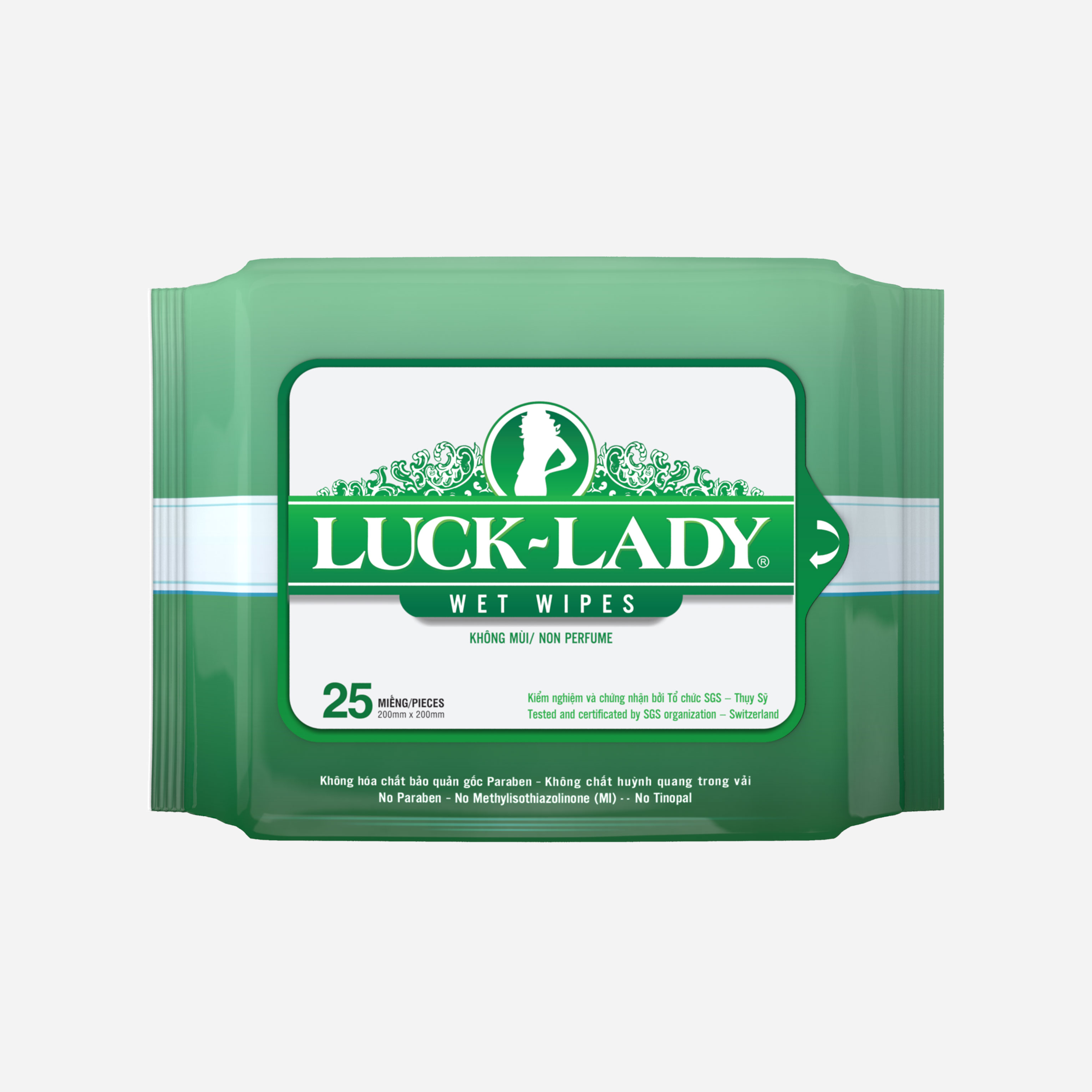 Khăn Ướt Luck Lady 25 tờ/gói Không mùi