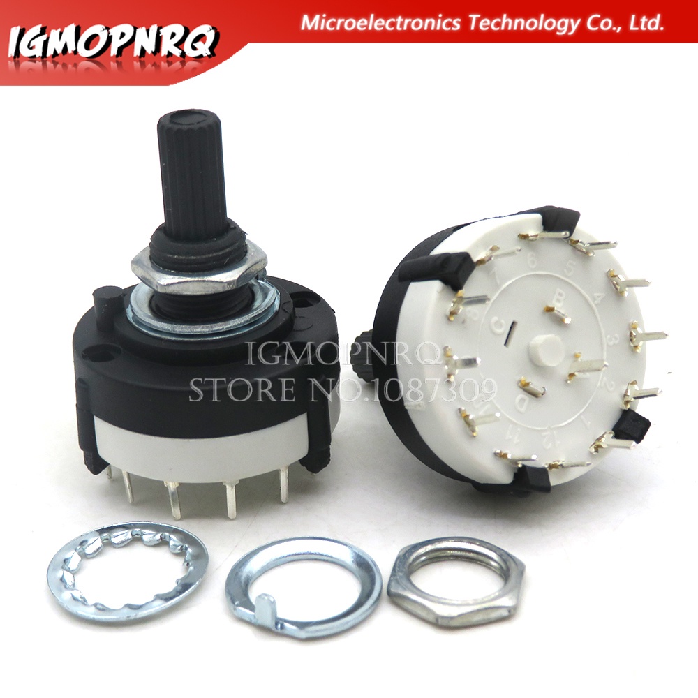 Rs16 rs26 selectable band rotary channel selector switch single deck rotary switch band selector 1p12t 2p6t 3p4t 4p3t integrated circuit