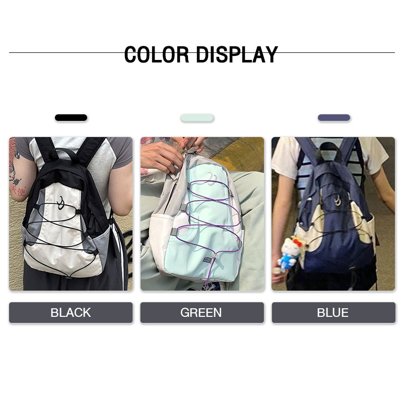 C&K Women's backpack color-block backpack casual versatile large-capacity student school bag
