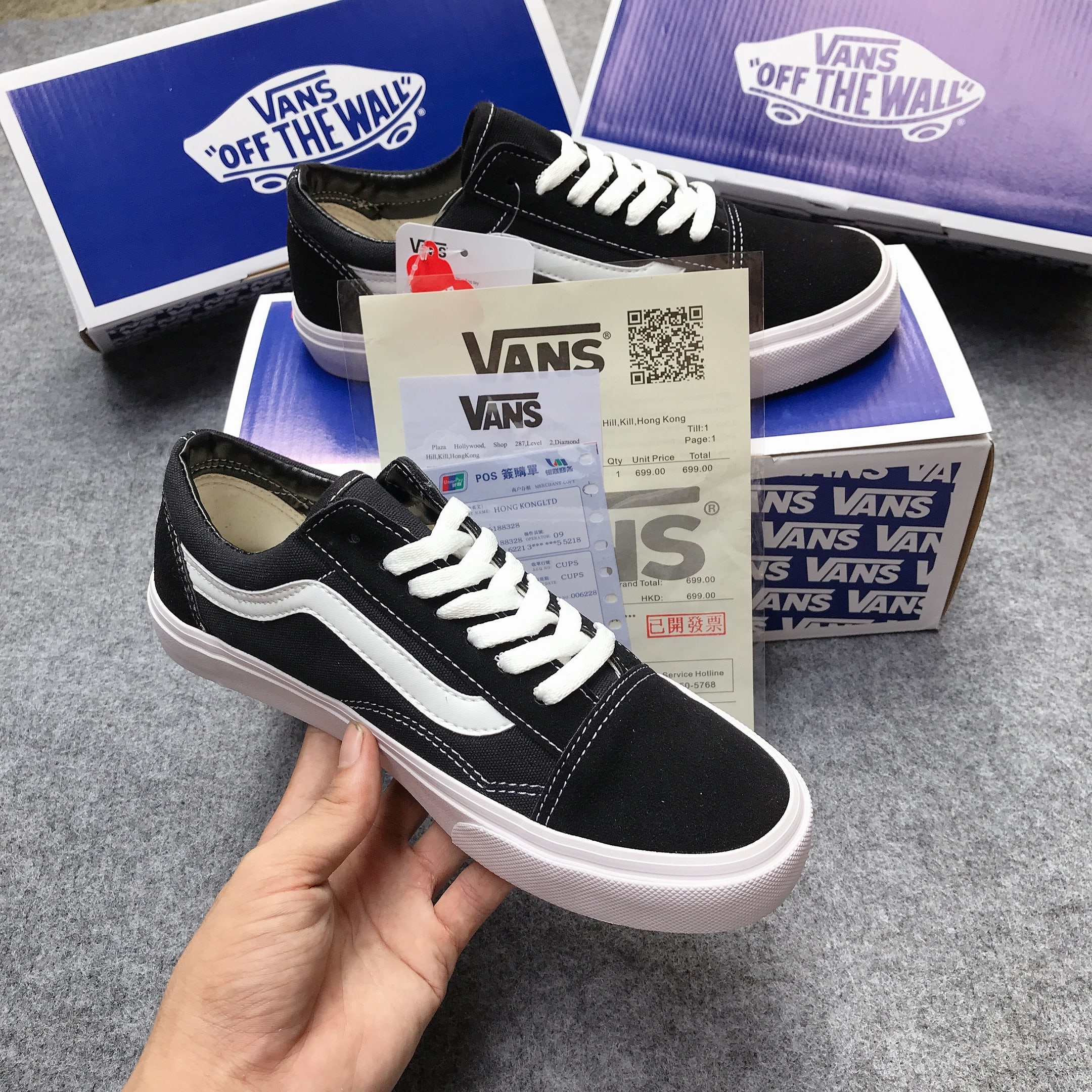 [Fullbox, Bill + Tất] Giày thể thao Vans Old Skool đen 36-43