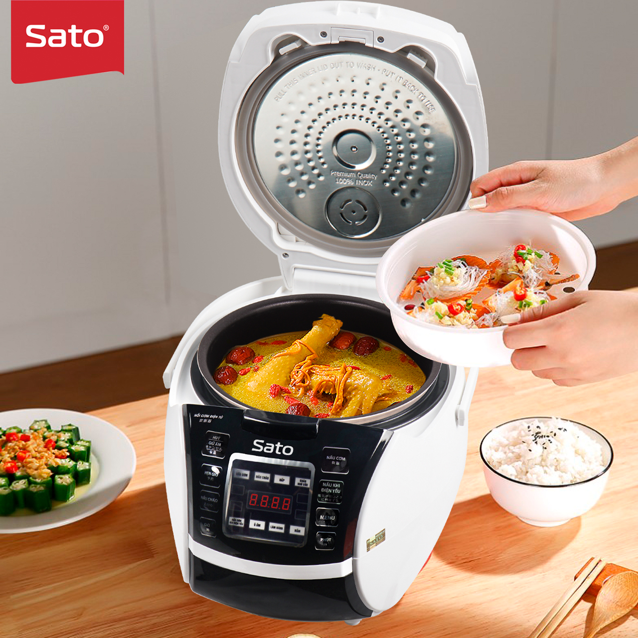 Nồi cơm điện tử 1.8L Sato 18DT027T