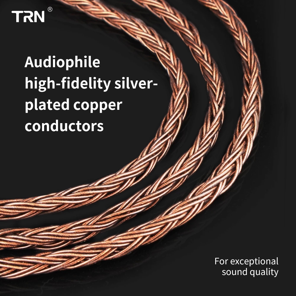 Trn t2 s 16 core silver plated hifi upgrade cable 3.5mm plug qdc connector - ảnh sản phẩm 7