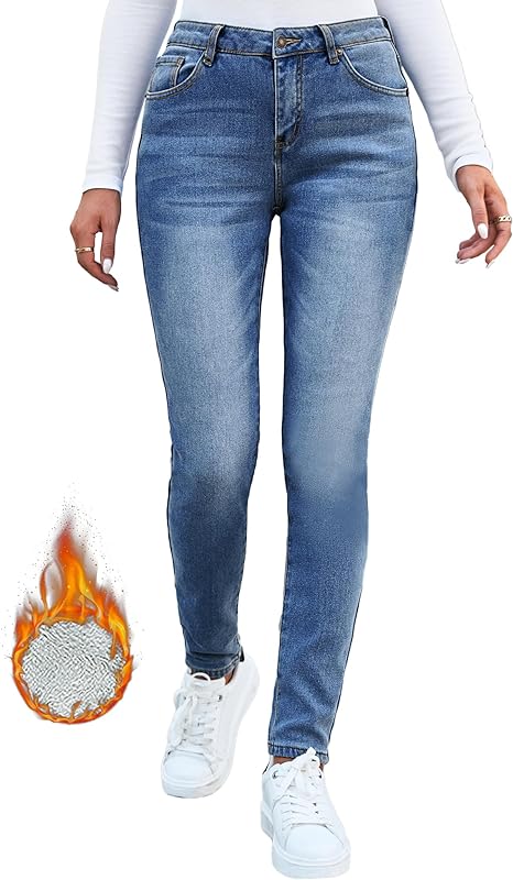 GRAPENT Jeans for Women High Waisted Pull On Fleece Lined Leggings Str –  Grapent