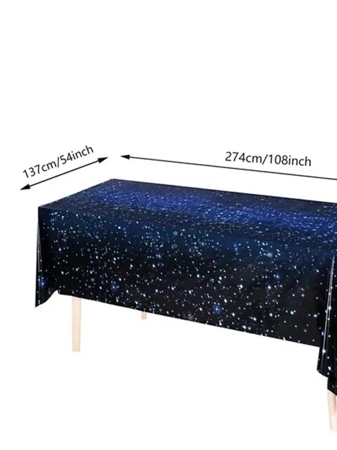 Space Tablecloth Starry Night Tablecloth Decorations Galaxy Table Cover Space Stars Theme Party Supplies For Birthday