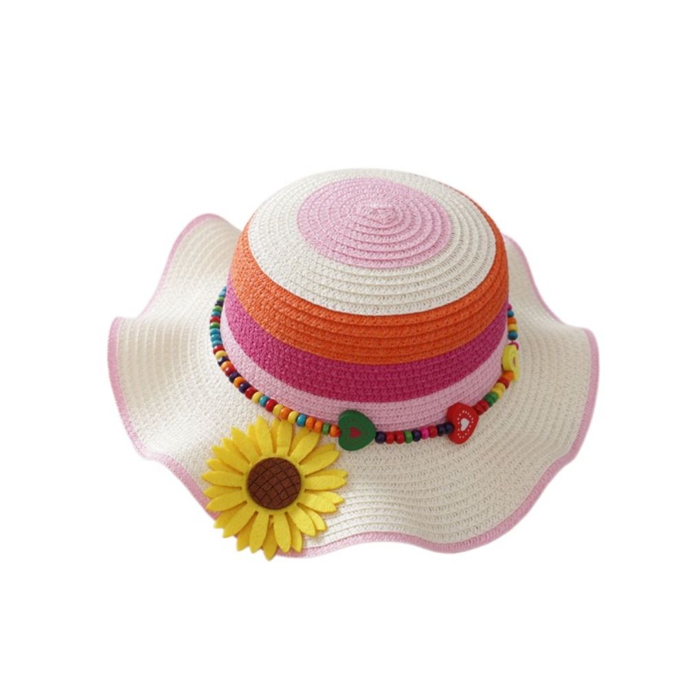 Soft Cute Travel UV Protection Breathable Summer Children Straw Hat Panama Hat Korean Style Girl Cap Sun Visor Hat. 