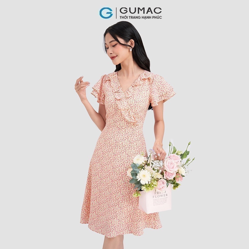Đầm nữ bèo hoa GUMAC DD03049