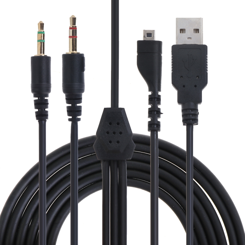 Replacement USB 3.5mm Mic Audio Cable Headphones Cable PVC Soft Durable Wire for SteelSeries Arctis 3 5 7 Pro Headphones